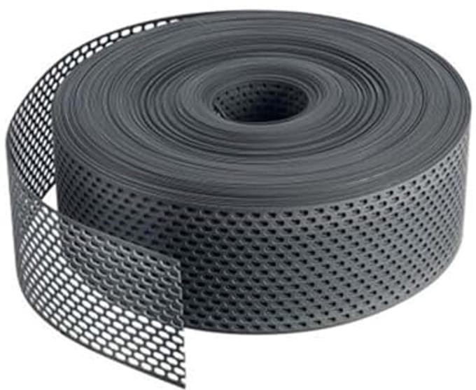 Dakrandrooster PVC 60m met ovale perforatie voor optimale ventilatie