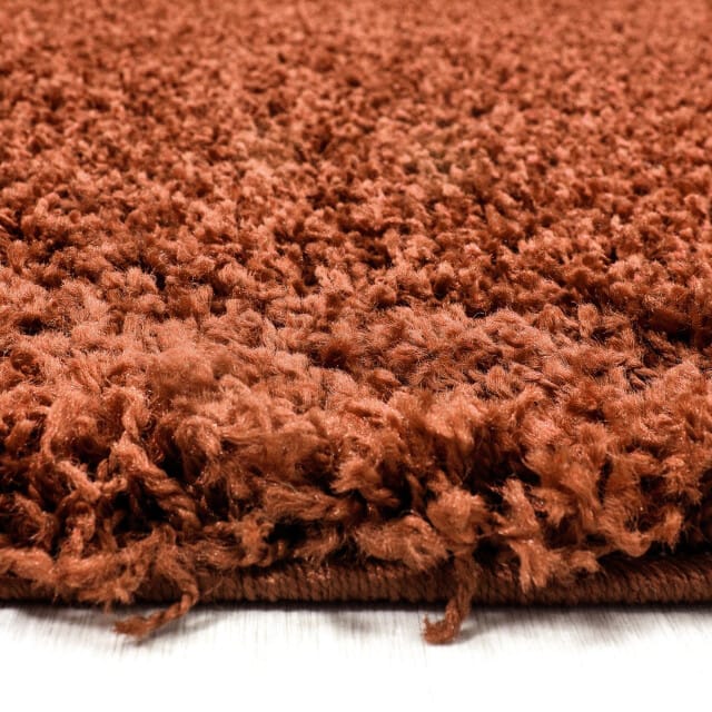 Muratap Basic shaggy vloerkleed terra / oranje hoogpolig- 100x200 cm