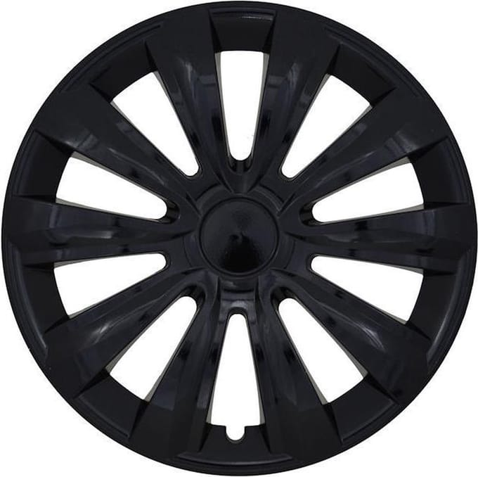 Wieldoppen 16" DELTA Zwart. SET a 4 stuks