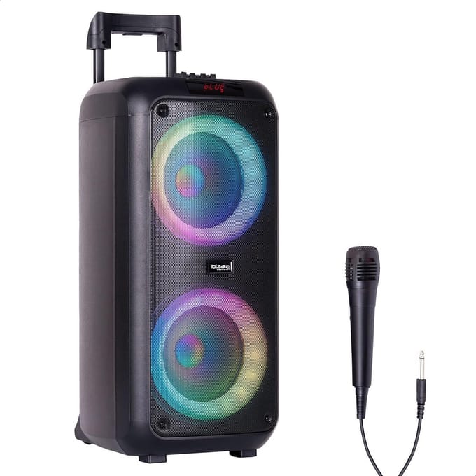 Draagbare Versterker 600W met Ingebouwde Batterij en Lichteffect