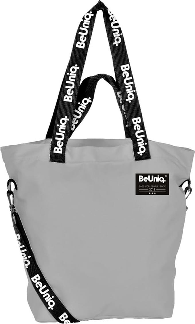 BeUniq schoudertas - 49x41x19 cm - grijs - shopper - strandtas