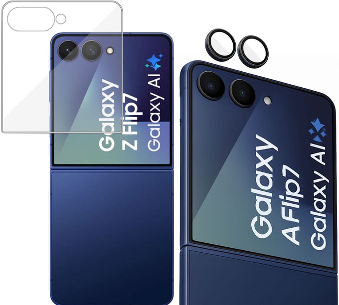 TechNow Screenprotector + Camera Screen geschikt voor Samsung Galaxy Z Flip 7 Screenprotector - Gehard Glas - Rounded - Proteqt+