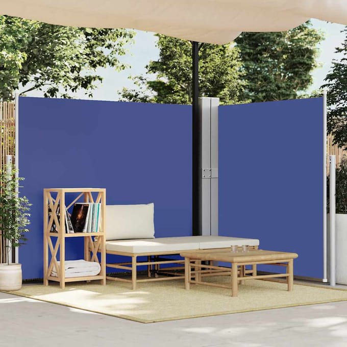 vidaXL Tuinscherm uittrekbaar 170x1200 cm blauw