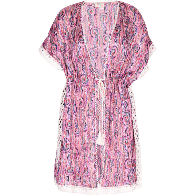 IZIA Kimono Dames Roze Veelkleurig
