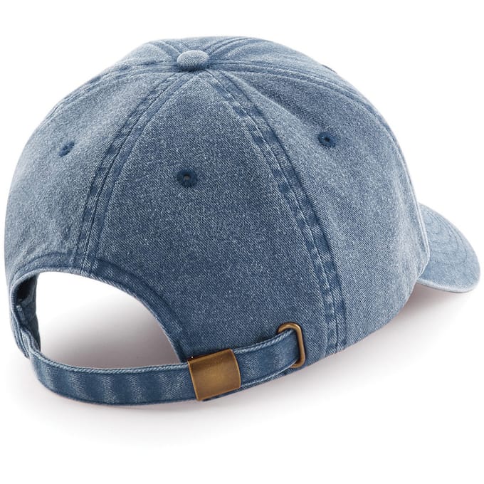 Beechfield Unisex Laag Profiel Vintage Denim-Look Cap (Vintage Denim)