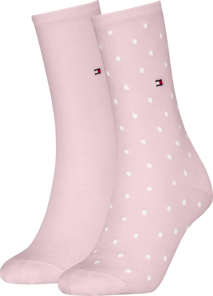Tommy Hilfiger Sock Dot (2-pack) - dames sokken - lichtroze gestipt