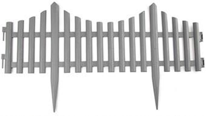 PlasticForte Flexibele borderrand/hekje - 60 cm - grijs - kunststof