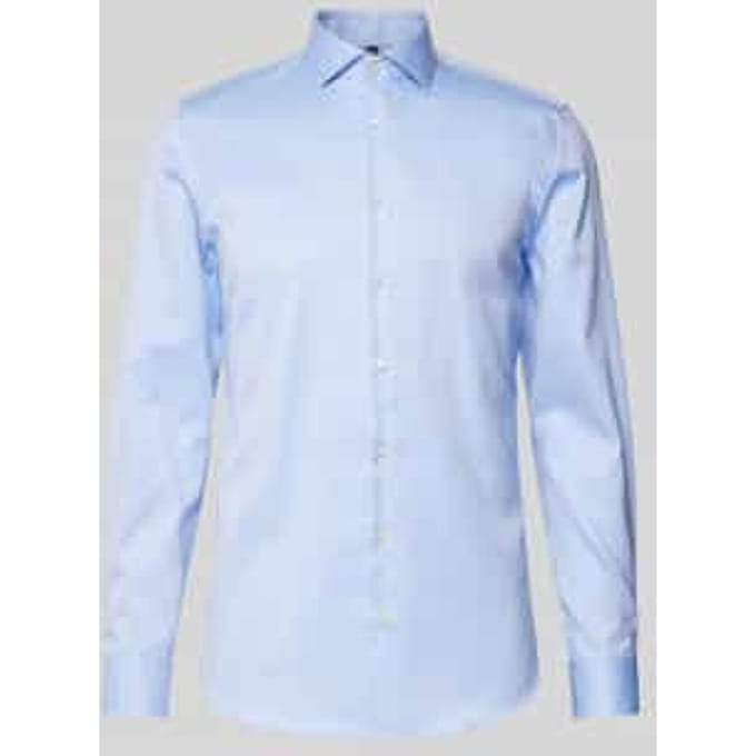 Slim fit zakelijk overhemd van twill