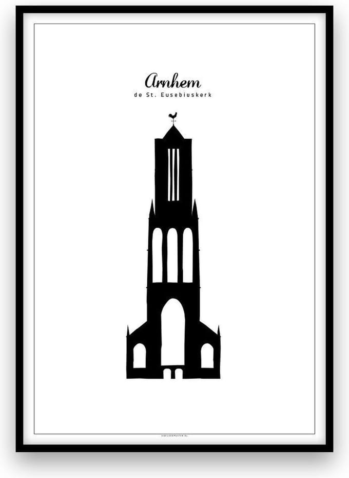Arnhem stadposter - Zwart-wit