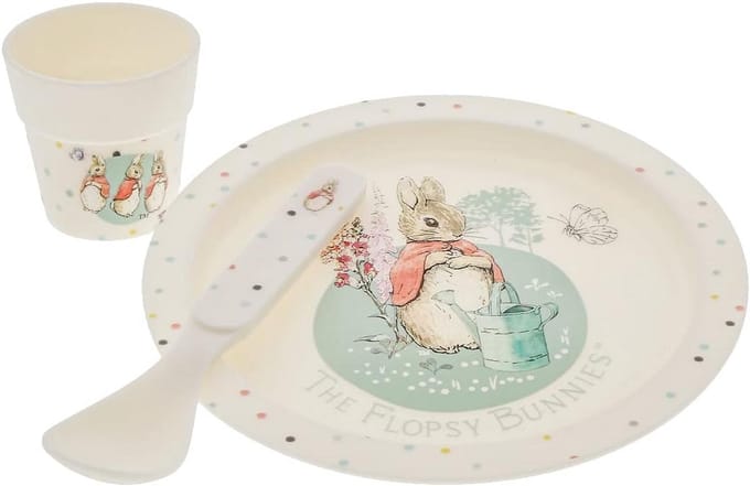 Set van 4 Eierdopjes Flopsy Bunny voor Picknick en Buiten
