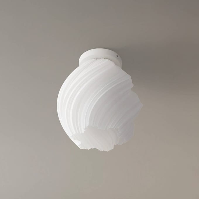 Lindby plafondlamp Nuvia, hoogte 32 cm, wit, 3D-print