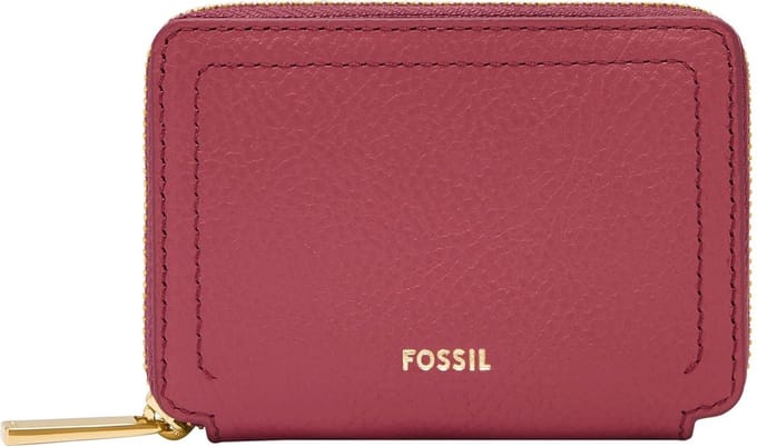 FOSSIL Kaarthoes Logan Zip Around Card Case RFID mohair Roze