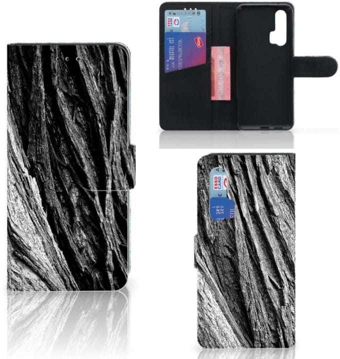 Book Style Case Honor 20 Pro Boomschors Grijs