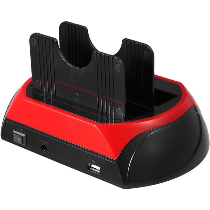 HDD-dockingstation Dubbele harde schijf Dockingstationbasis voor 2,5 inch 3,5 inch IDE/SATA USB 2.0 EU Plug black
