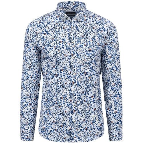 Fynch-Hatton Overhemd Allover Vibrant Flower Pattern Vibrant Blue / male