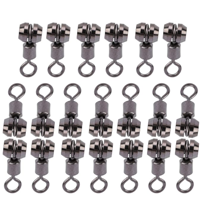 Lot de 20 connecteurs d'engrenages pivotants de type européen, version améliorée en cuivre, équipement de pêche small gray