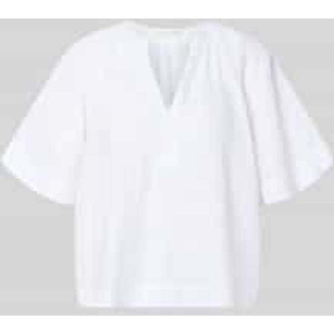 boxy fit linnen blouse met V-hals