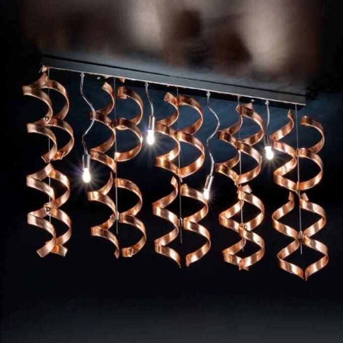 Metallux Spiraalvormige plafondlamp Copper
