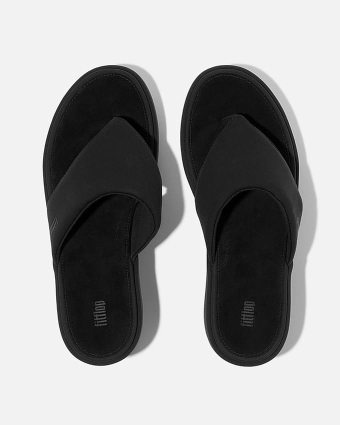 FitFlop Platfforms Wedge Toe-Post Sandals Dames Slippers - Zwart