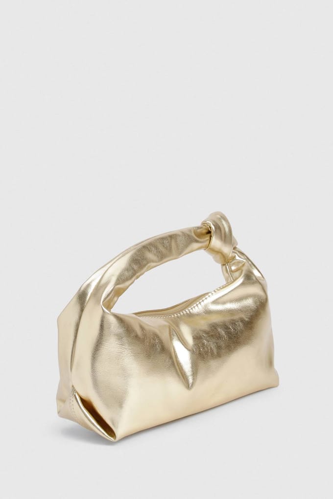 boohoo Dames Tas met knoophandvat | Goud