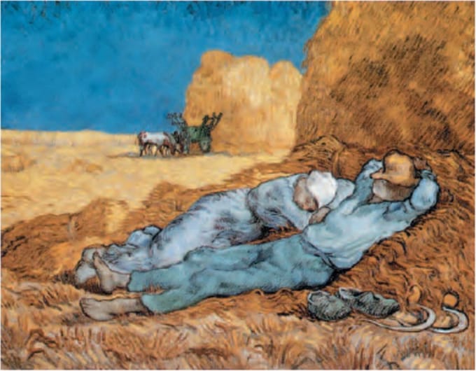 Mini kunstposter - Vincent van Gogh - De siesta - 24x30 cm