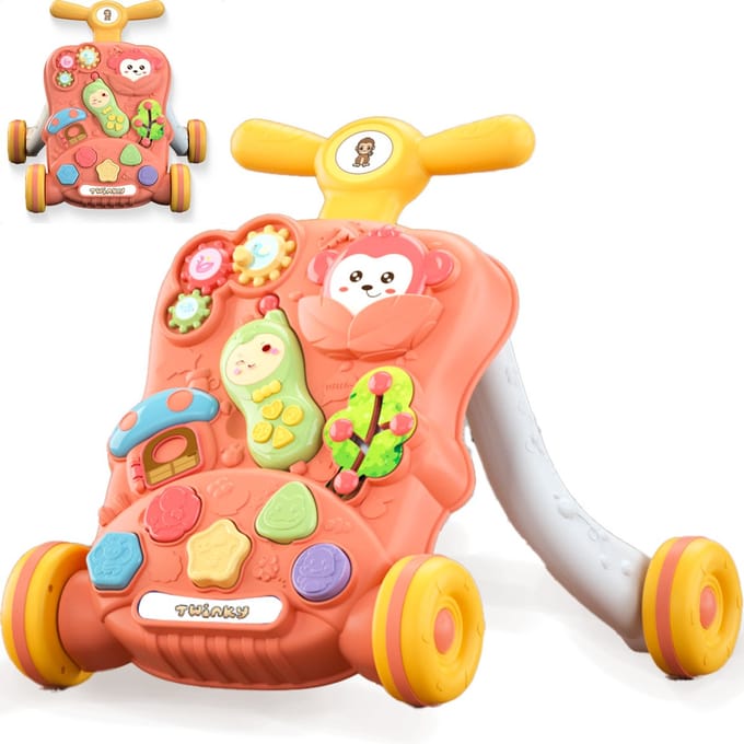 Twinky® Luxe Loopwagen - Babywalker met Interatieve Speelset, Speed Control Rem en afneembaar Telefoontje - Loopstoel & Loopauto voor Baby