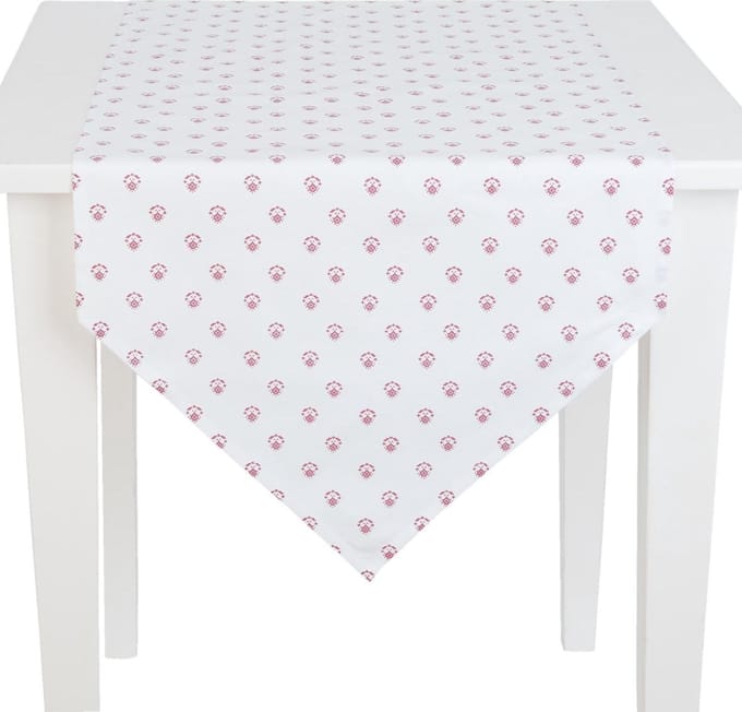 Clayre & Eef - Tafelloper - Kruissteek - Rood - 50 x 160 cm