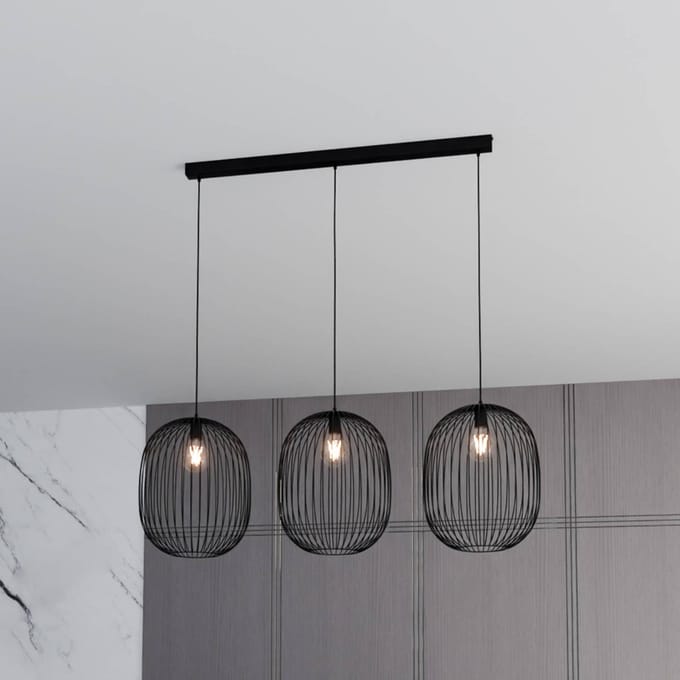 Euluna Hanglamp Maia, kooivorm, 3-lamps