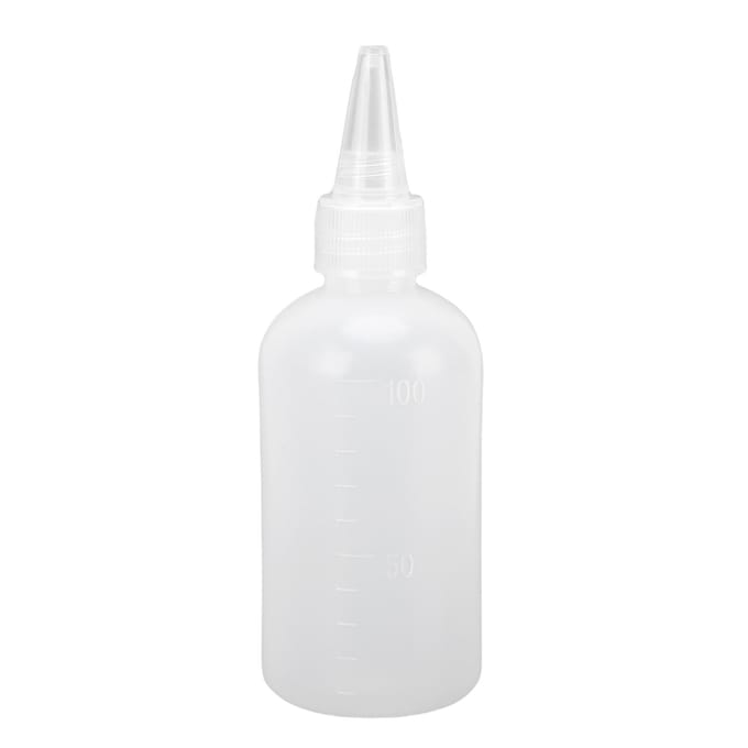 60Pcs Scale Empty Bottle Plastic 100ml Semi Transparent Squeeze Condiment Bottle Airbrush Paint Bottle for Cosmetics white