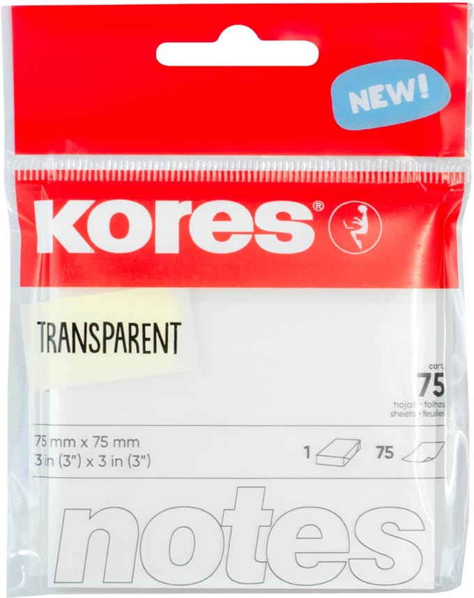 Kores Memoblokken - Transparant, blanco