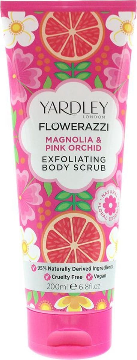 Yardley Flowerazzi Magnolia & Pink Orchid Body Scrub 200ml