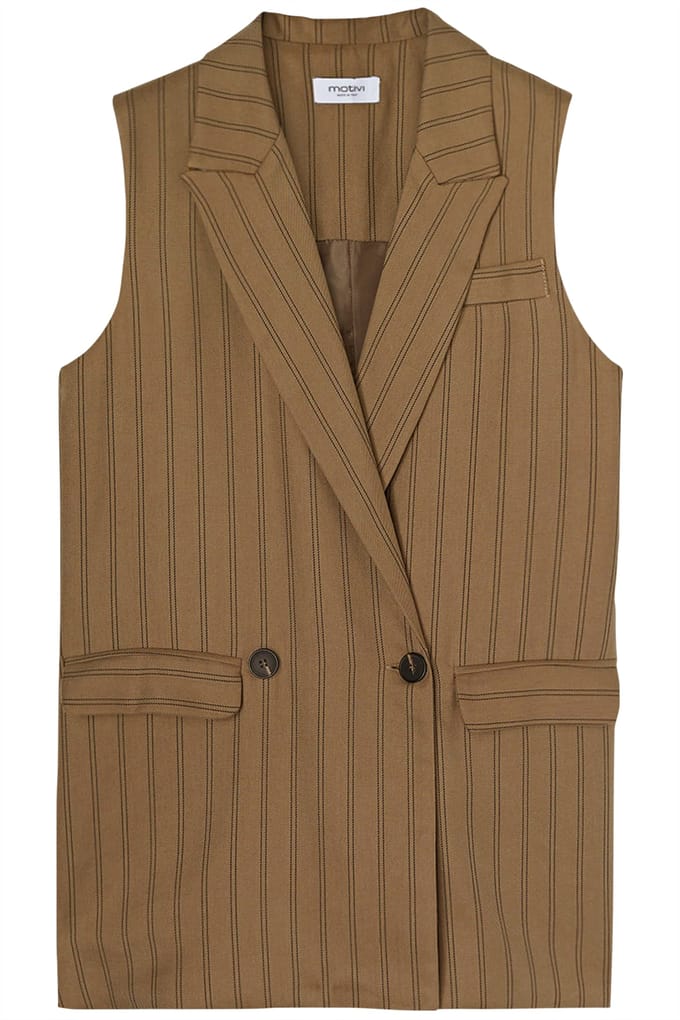 Motivi Oversized Pinstriped Waistcoat Light Green Taglia: S | Gilet Outlet | Donna | Verde