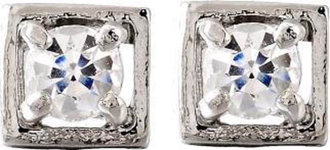 Behave - Oorbel steker elegant vierkant design kristaltrend 7 mm
