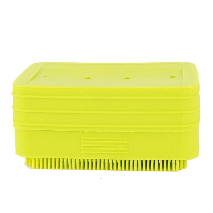 Siliconen Zeepbakje Houder Multifunctioneel Zeepbakje met Zachte Borsteltjes yellow
