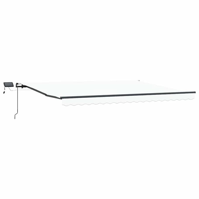 vidaXL - Uitschuifbare - luifel - Wit - 400 - × - 300 - cm - Stof - en - Aluminium