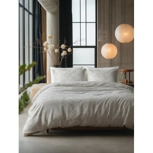 Sleeptime Dekbedovertrek Rattan Zilvergrijs - Eenpersoons 140 x 200/220 cm + 1 kussensloop