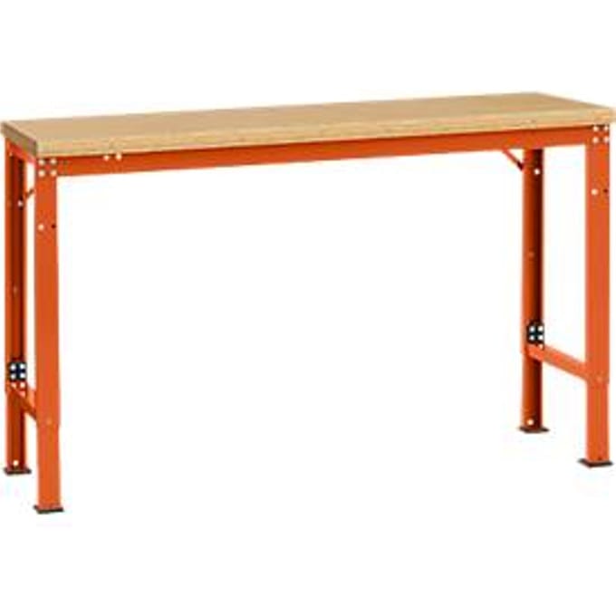 Manuflex basistafel UNIVERSAL Speciaal, 1500 x 800 mm, multiplex natuur, roodoranje