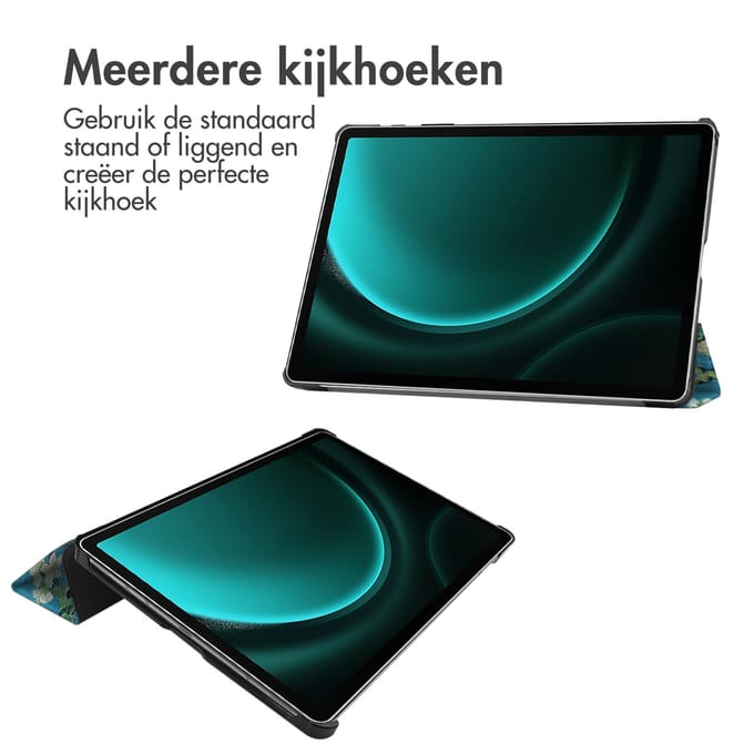 imoshion Design Trifold Bookcase voor de Samsung Galaxy Tab S10 Plus / Tab S9 FE Plus / Tab S9 Plus - Green Plant