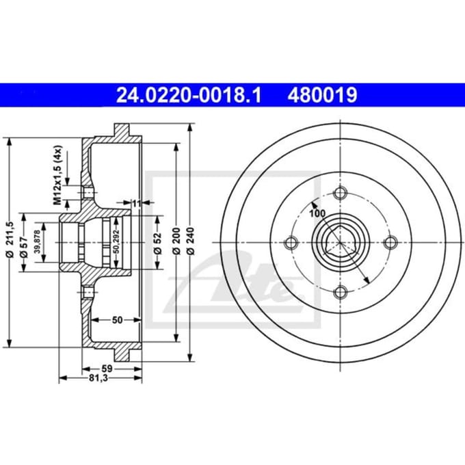 Remtrommel ATE 24.0220-0018.1