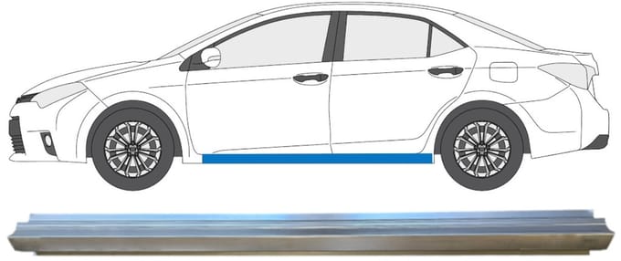 Reparatie dorpel voor Toyota Corolla 2013-2019 / Links