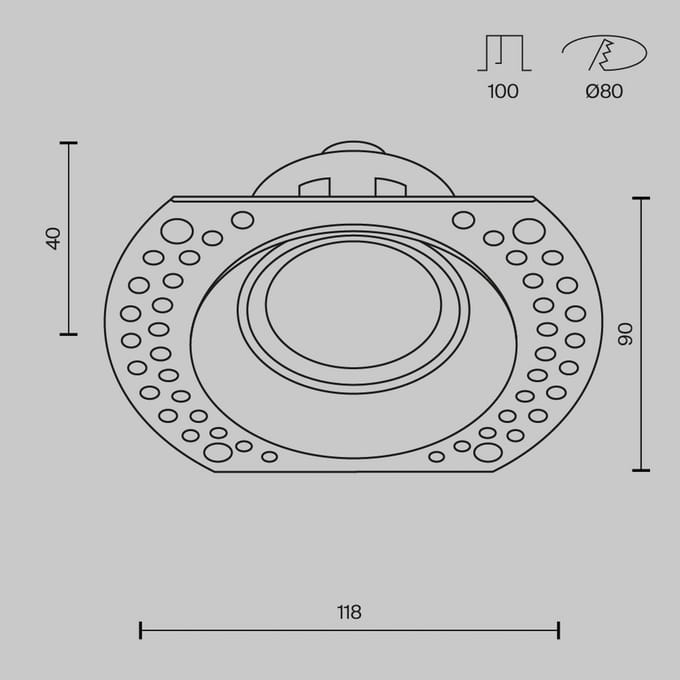 Maytoni inbouwlamp Dot wit rond 11,8 x 9 cm aluminium GU10