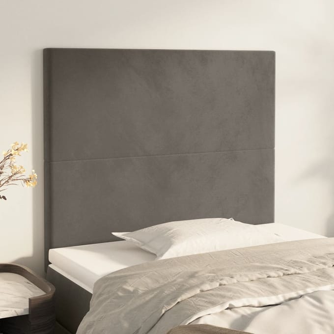 vidaXL - Hoofdbord - donkergrijs - 80x5x118/128 - cm - Fluweel