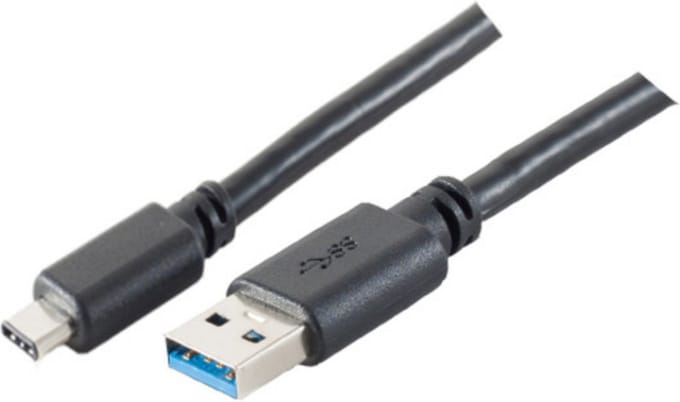 USB-C naar USB-A kabel - USB3.0 - tot 2A / zwart - 1,8 meter