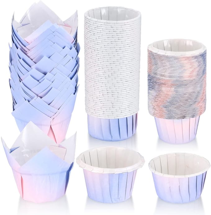 Cupcake-muffins vormen, cupcake-bakvormpjes, wrapper liners voor bruiloft, verjaardag, feest, bakbekers