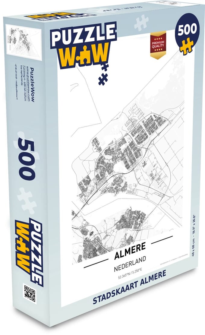 Puzzel Stadskaart Almere - Legpuzzel - Puzzel 500 stukjes - Plattegrond