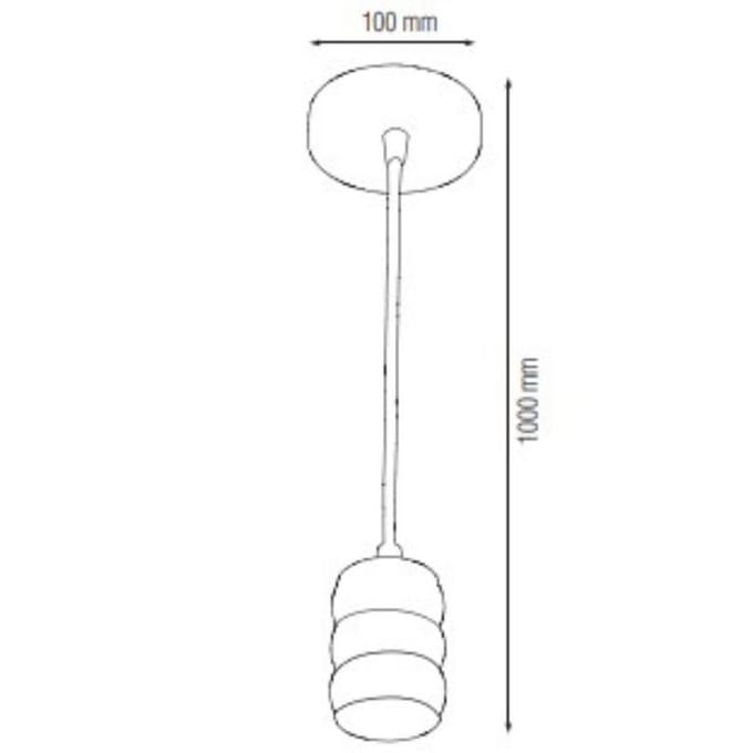 Kabelophanging (1m) Gauss chroom E27 IP20 max 60W zilver