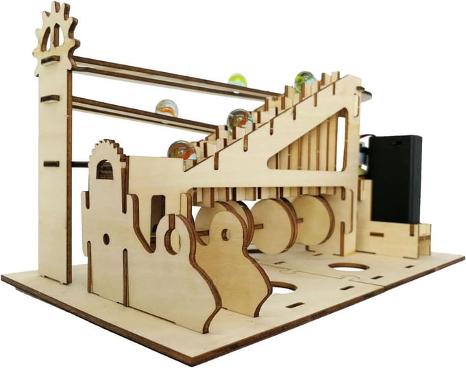 Houten Knikkerbaan - 3D Puzzel - Model Bouwen - Mechanisch Ontwerp - Niet Gespecificeerd - Houtkleur