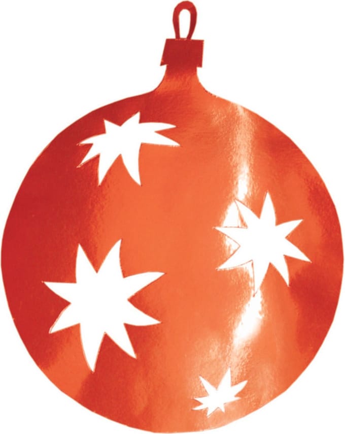 Grote Kerstbal hangdecoratie van karton - rood - Dia 30 cm - Kerstversiering - Decoraties voor grote ruimtes