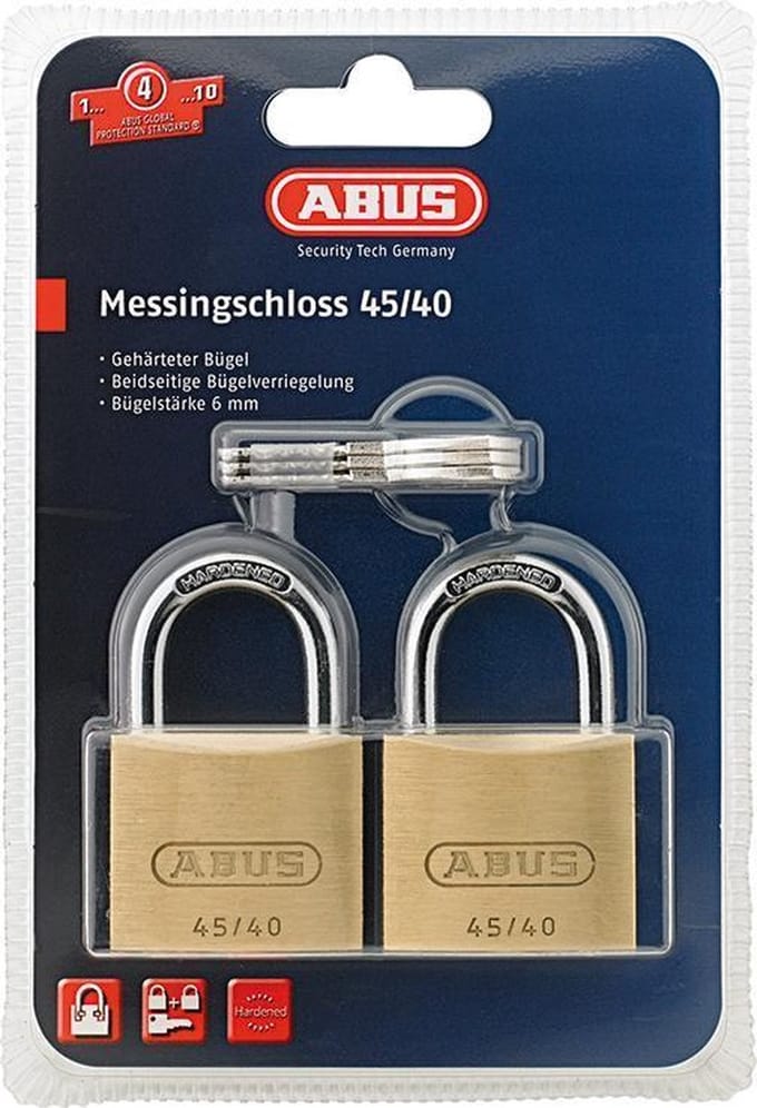 ABUS Cilinderhangslot 45/40 Twins B/SB gelijksluitend 60 mm - 11824