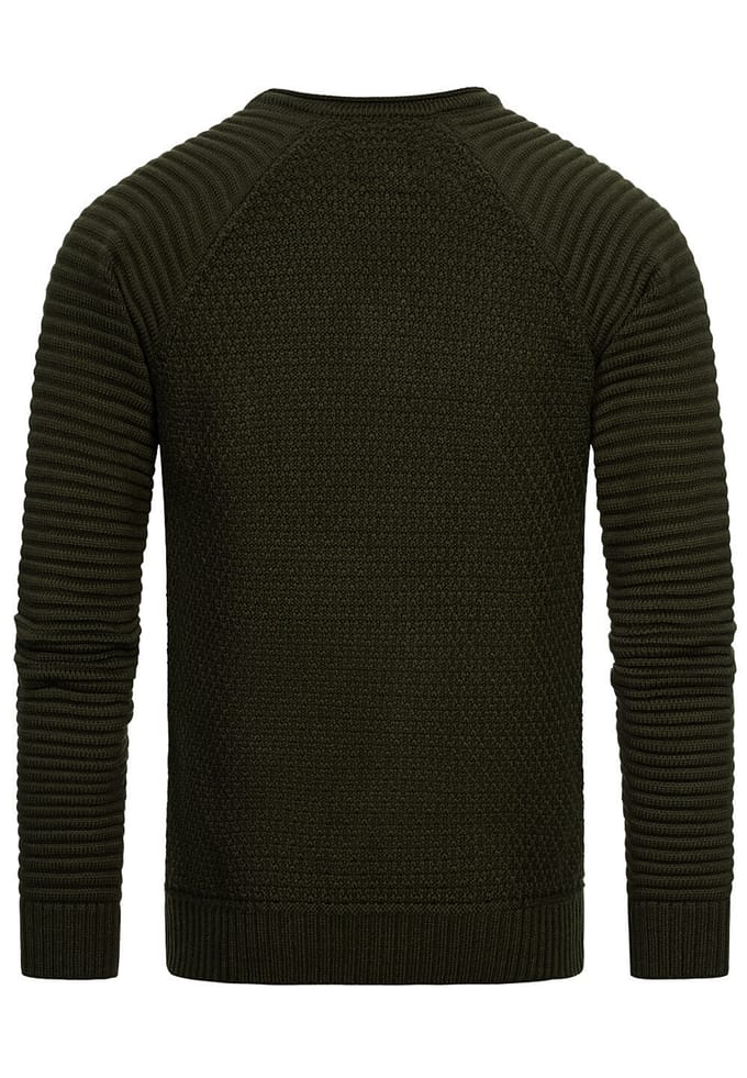 Zware biker Chunky trui met ronde hals